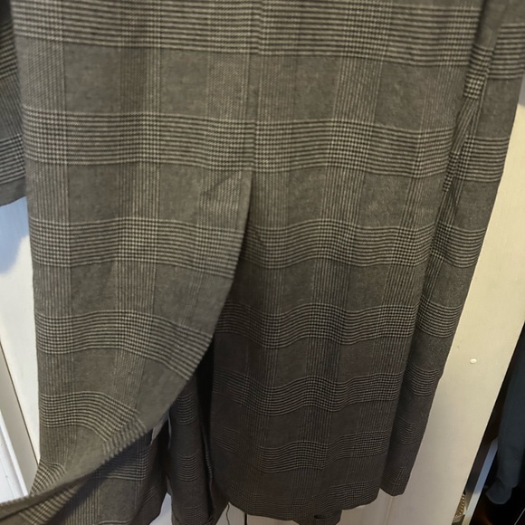 Black tape trench coat in plaid - Picture 3 of 9